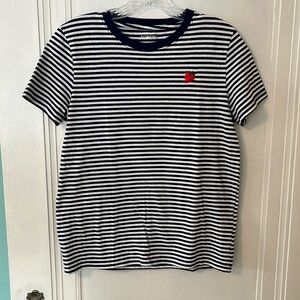 JCrew short sleeve striped cotton t shirt with embroidery